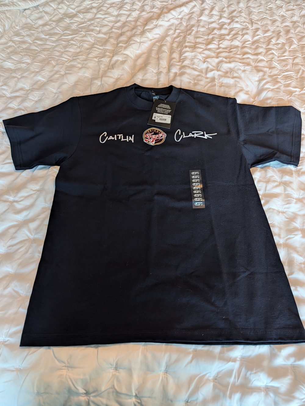 NBA Navy Caitlin Clark Script Graphic Short Sleeve Tee